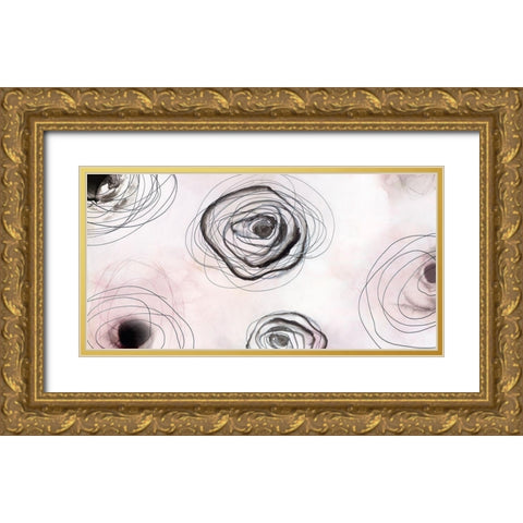 Rose Clouds I Gold Ornate Wood Framed Art Print with Double Matting by PI Studio