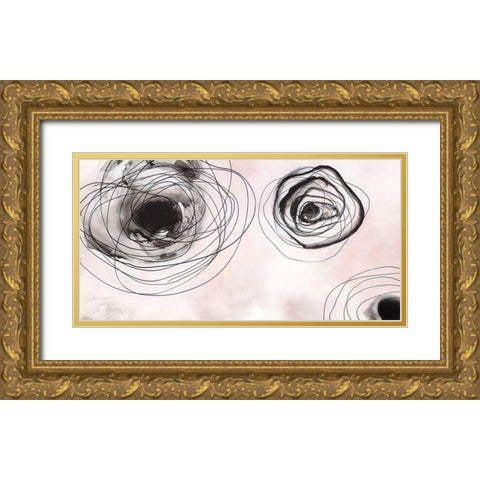 Rose Clouds II Gold Ornate Wood Framed Art Print with Double Matting by PI Studio