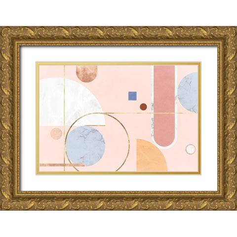 Delicate Structure Gold Ornate Wood Framed Art Print with Double Matting by PI Studio
