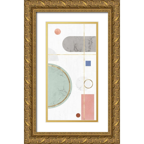Complementary Forms I Gold Ornate Wood Framed Art Print with Double Matting by PI Studio