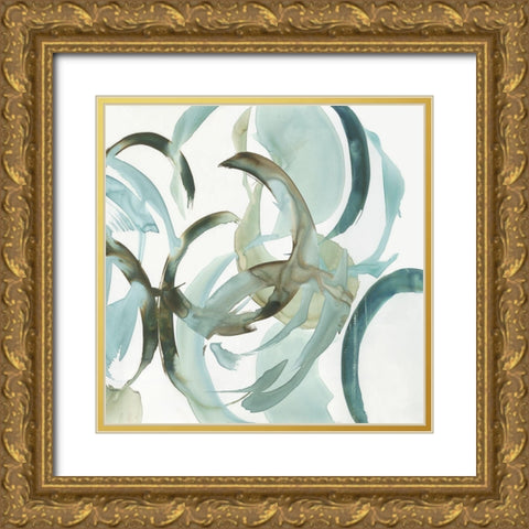 Hypnotic Curves I Gold Ornate Wood Framed Art Print with Double Matting by PI Studio