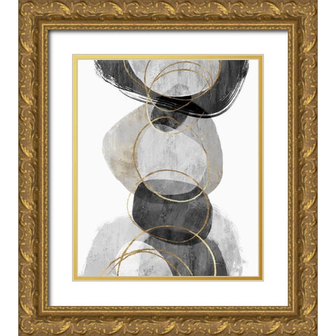 Conglomerate II Gold Ornate Wood Framed Art Print with Double Matting by PI Studio