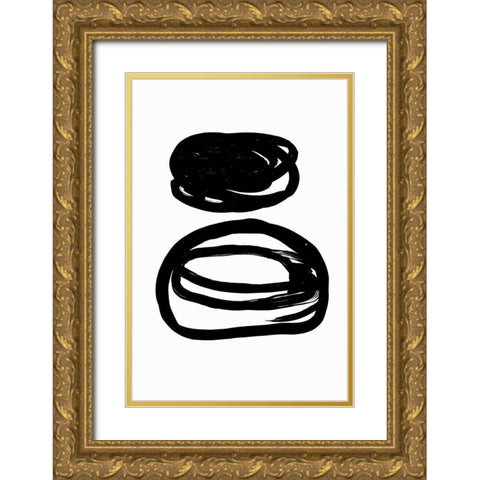 Potato Swirls  Gold Ornate Wood Framed Art Print with Double Matting by PI Studio