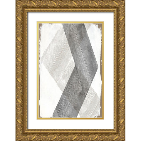 Twine ChevronÂ  Gold Ornate Wood Framed Art Print with Double Matting by PI Studio