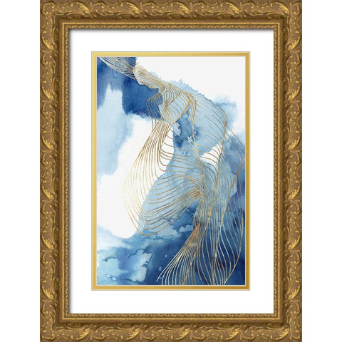 Celestial Blue II   Gold Ornate Wood Framed Art Print with Double Matting by PI Studio