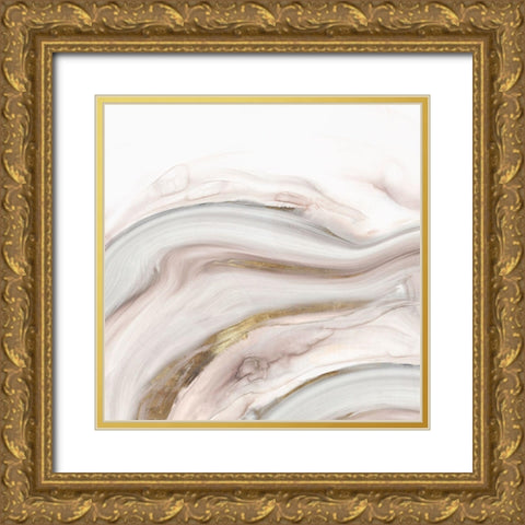 Marble Water Gold Ornate Wood Framed Art Print with Double Matting by PI Studio