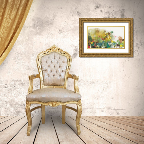 Spring Smell Gold Ornate Wood Framed Art Print with Double Matting by PI Studio