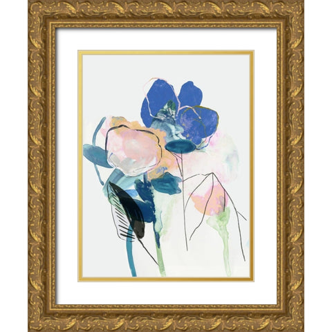 Fresh Flowers  Gold Ornate Wood Framed Art Print with Double Matting by PI Studio