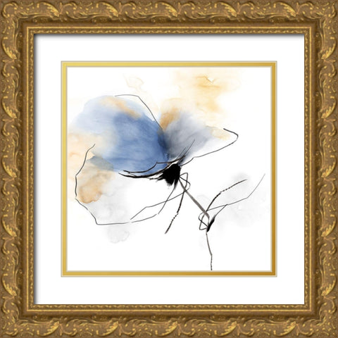 Petals Soft Touch II Gold Ornate Wood Framed Art Print with Double Matting by PI Studio