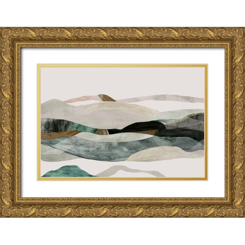 Winter in the Mountains  Gold Ornate Wood Framed Art Print with Double Matting by PI Studio