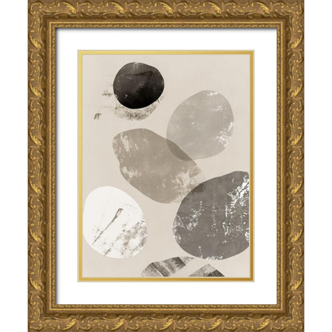 Floating Rocks I  Gold Ornate Wood Framed Art Print with Double Matting by PI Studio