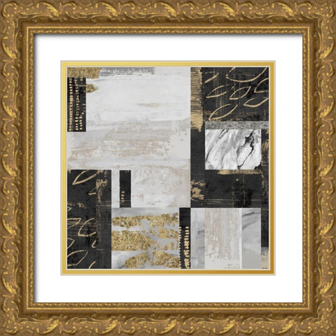 Marble Blocks  Gold Ornate Wood Framed Art Print with Double Matting by PI Studio