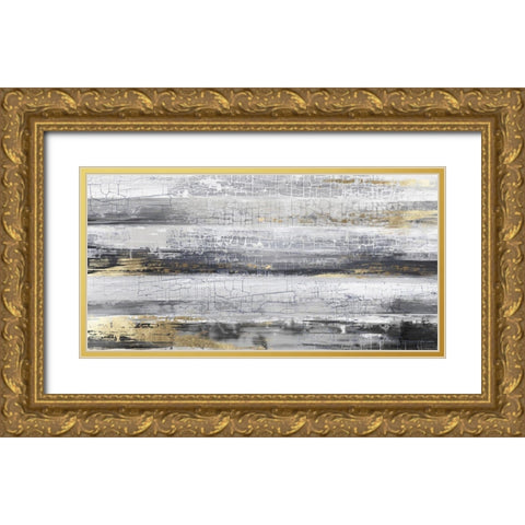 Golden Crackle  Gold Ornate Wood Framed Art Print with Double Matting by PI Studio