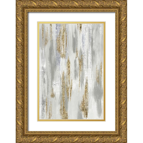 Flooding Gold I  Gold Ornate Wood Framed Art Print with Double Matting by PI Studio