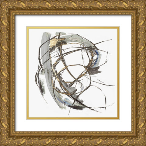 Gestural Gold I  Gold Ornate Wood Framed Art Print with Double Matting by PI Studio