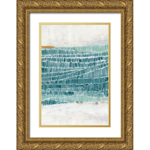 Ocean Park I  Gold Ornate Wood Framed Art Print with Double Matting by PI Studio