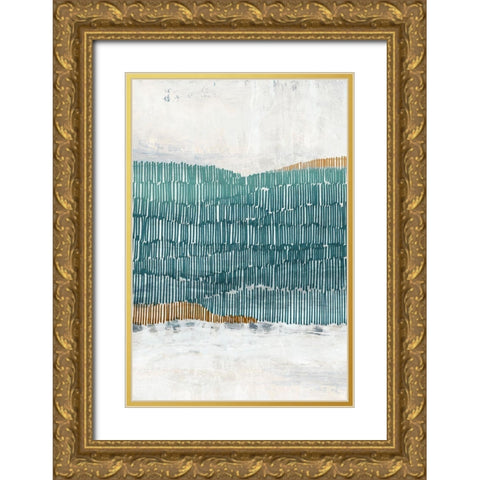 Ocean Park II Gold Ornate Wood Framed Art Print with Double Matting by PI Studio