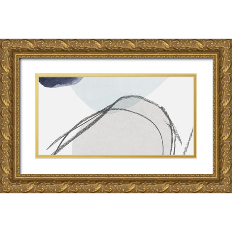 Scribbles I Gold Ornate Wood Framed Art Print with Double Matting by PI Studio