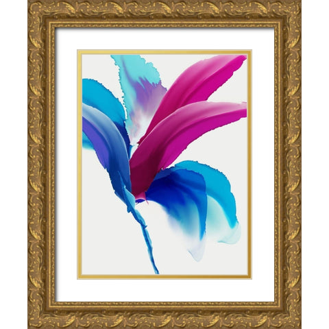 Magenta Bird of Paradise  Gold Ornate Wood Framed Art Print with Double Matting by PI Studio