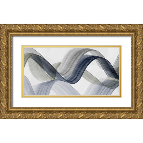 Bending Curves I  Gold Ornate Wood Framed Art Print with Double Matting by PI Studio