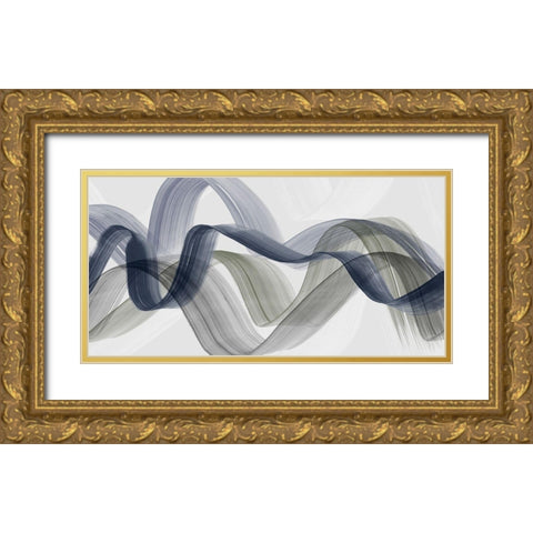 Bending Curves II Gold Ornate Wood Framed Art Print with Double Matting by PI Studio