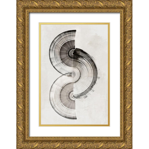 Sophisticatted Lines II Gold Ornate Wood Framed Art Print with Double Matting by PI Studio