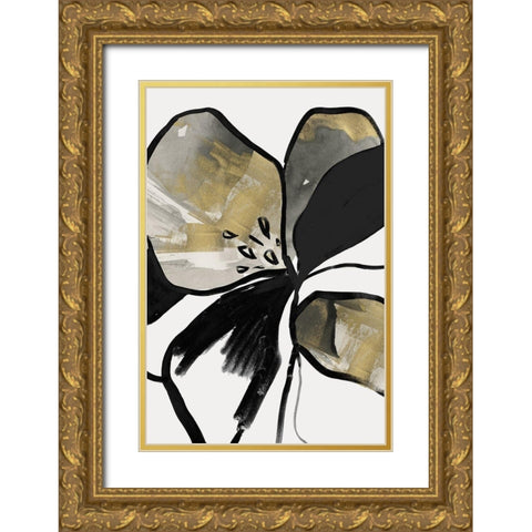 Yellow Botanical II  Gold Ornate Wood Framed Art Print with Double Matting by PI Studio