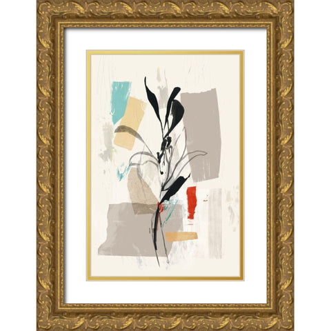 Simple Flower II  Gold Ornate Wood Framed Art Print with Double Matting by PI Studio