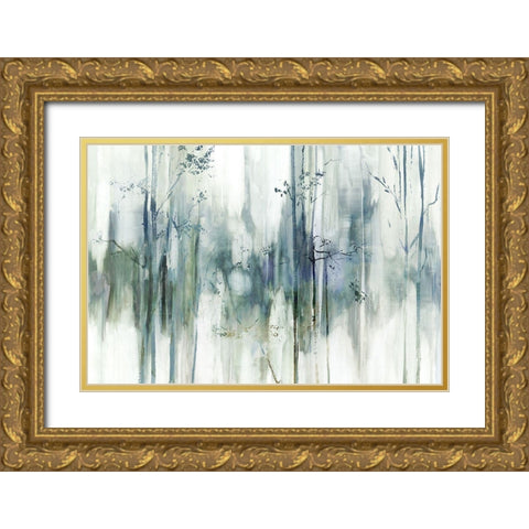 Through the Blue Forest  Gold Ornate Wood Framed Art Print with Double Matting by PI Studio