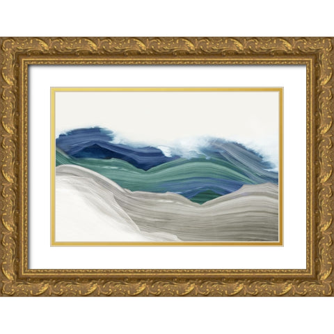 Mountain Swirl  Gold Ornate Wood Framed Art Print with Double Matting by PI Studio