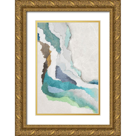 Ripple Flow II  Gold Ornate Wood Framed Art Print with Double Matting by PI Studio