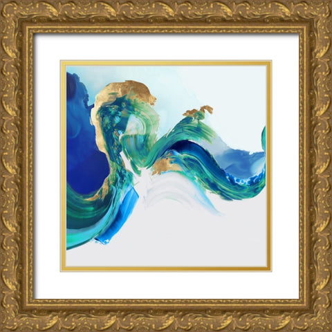 Splash of Stroke I  Gold Ornate Wood Framed Art Print with Double Matting by PI Studio