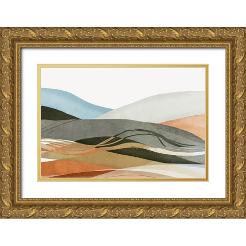 Desert Dunes I  Gold Ornate Wood Framed Art Print with Double Matting by PI Studio