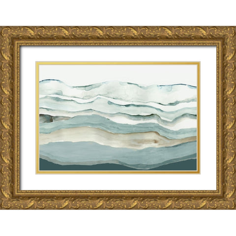 Blue Dunes  Gold Ornate Wood Framed Art Print with Double Matting by PI Studio