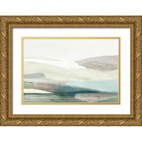 Green Rolling Hills  Gold Ornate Wood Framed Art Print with Double Matting by PI Studio