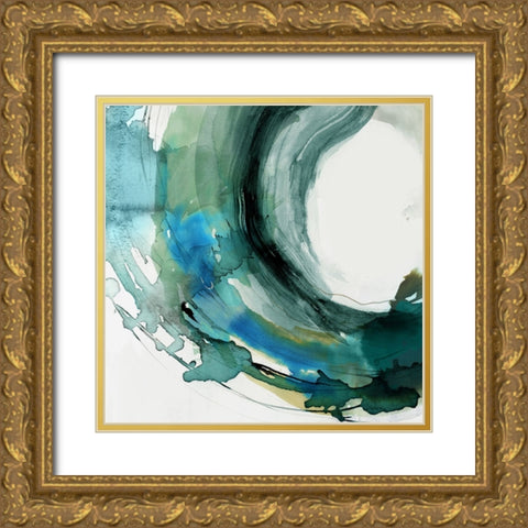 Round of Splash I  Gold Ornate Wood Framed Art Print with Double Matting by PI Studio