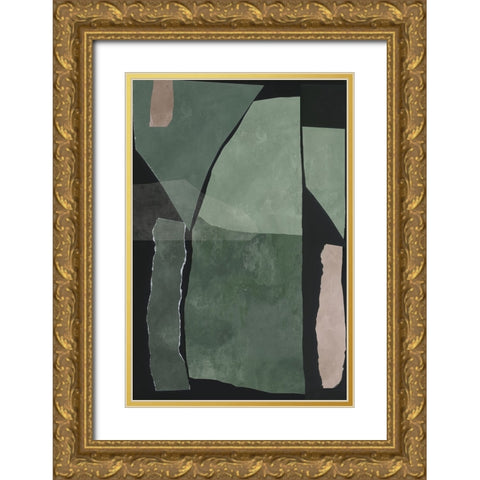 Simply Green I  Gold Ornate Wood Framed Art Print with Double Matting by PI Studio