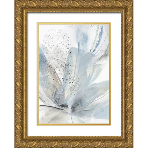 Blue Blooms I  Gold Ornate Wood Framed Art Print with Double Matting by PI Studio