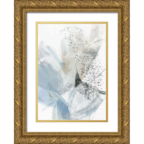 Blue Blooms II  Gold Ornate Wood Framed Art Print with Double Matting by PI Studio