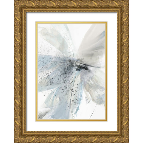 Blue Blooms III  Gold Ornate Wood Framed Art Print with Double Matting by PI Studio