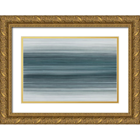 Calm Blue Waters  Gold Ornate Wood Framed Art Print with Double Matting by PI Studio