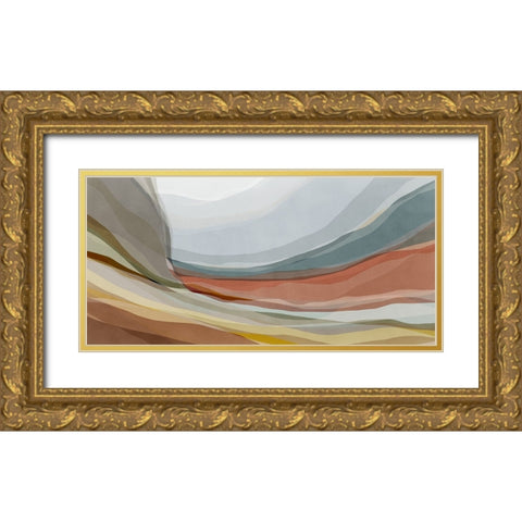 Desert Hills  Gold Ornate Wood Framed Art Print with Double Matting by PI Studio