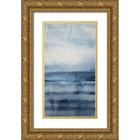 Still Blue Land  Gold Ornate Wood Framed Art Print with Double Matting by PI Studio