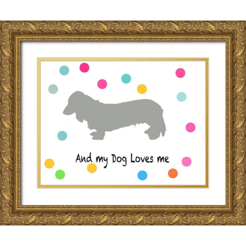 Woof on White Gold Ornate Wood Framed Art Print with Double Matting by PI Juvenile