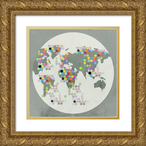 Globe II Gold Ornate Wood Framed Art Print with Double Matting by PI Juvenile