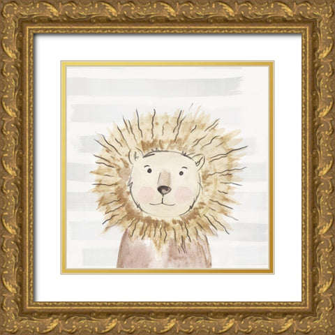 Little Lion I  Gold Ornate Wood Framed Art Print with Double Matting by PI Juvenile