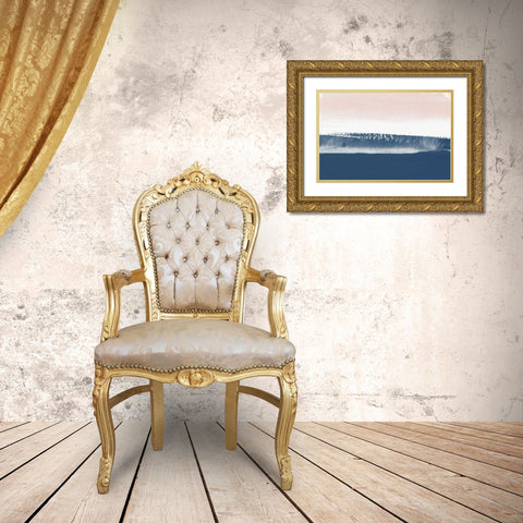 Blushing Horizon Gold Ornate Wood Framed Art Print with Double Matting by PI Studio