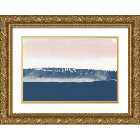 Blushing Horizon Gold Ornate Wood Framed Art Print with Double Matting by PI Studio