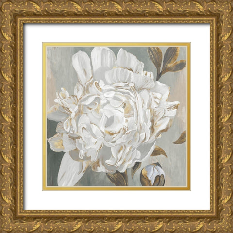 White Foliole Gold Ornate Wood Framed Art Print with Double Matting by Duchesne, Penelope