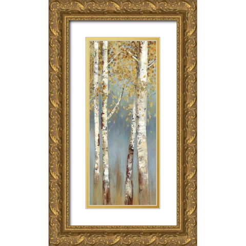 Butterscotch Birch Trees I Gold Ornate Wood Framed Art Print with Double Matting by Pearce, Allison
